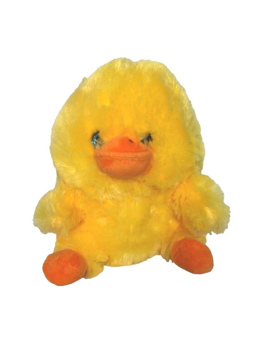 Nanco Yellow Duck Plush 7.5 Inch Blue Glitter Eyes